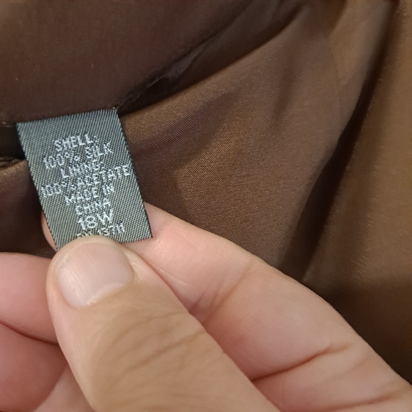 Kate Hill 100% Silk High Waisted Chocolate Brown Trousers - Picture 4 of 5